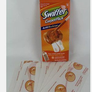Swiffer Carpet Flick Carpet Sweeper Refill Recharge 19 Pads 12 Pack Plus Extras